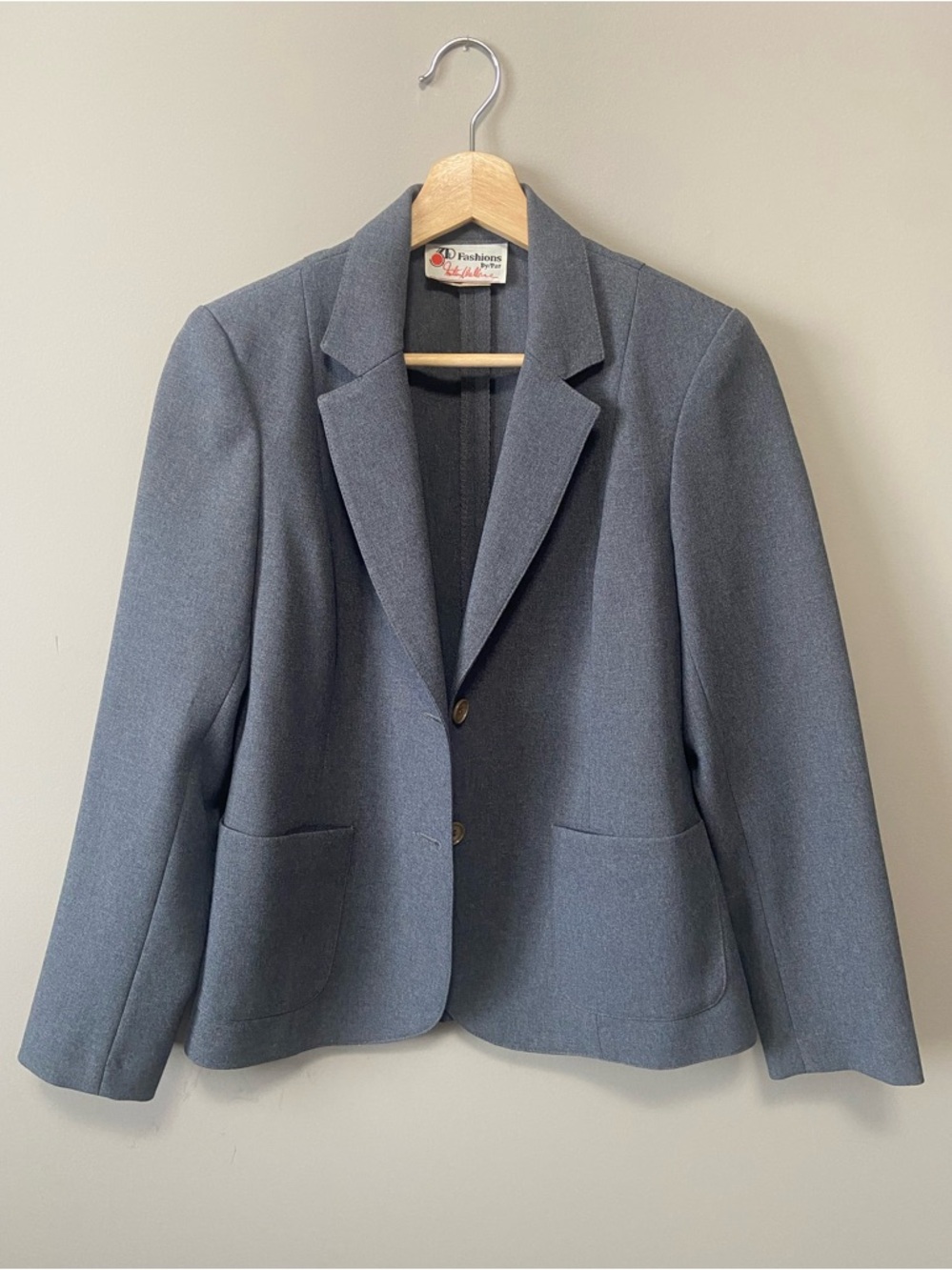 3D Fashions by Par Milton Wallace - Classic Gray Two-Button Blazer